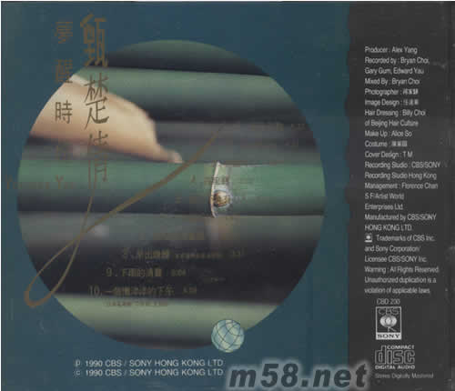 夢醒時分專輯背面圖片