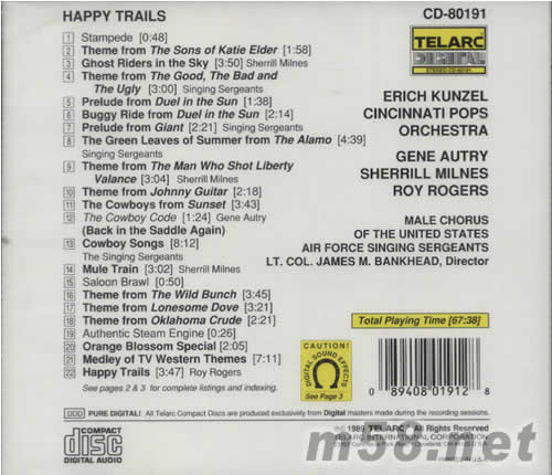 HAPPY TRAILS 西部大趕集 2專輯背面圖片