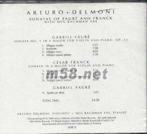 SONATAS OF FAURE AND FRANCK(母親的油畫)專輯背面圖片