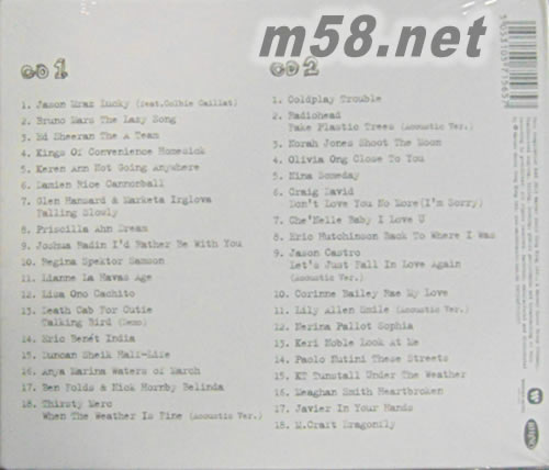 Acoustic 2 (群星36首白色封面)簡單情歌 2專輯背面圖片