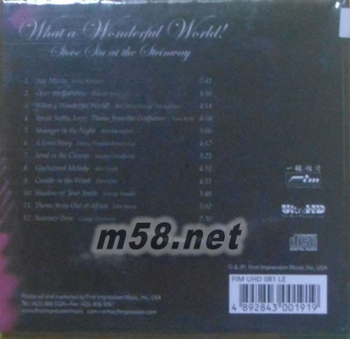 WHAT A WONDERFUL WORLD ULTRAHD美妙世界 施坦威鋼琴 XtractHD限量版專輯背面圖片