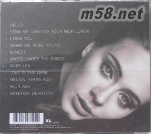 25 歐版專輯背面圖片