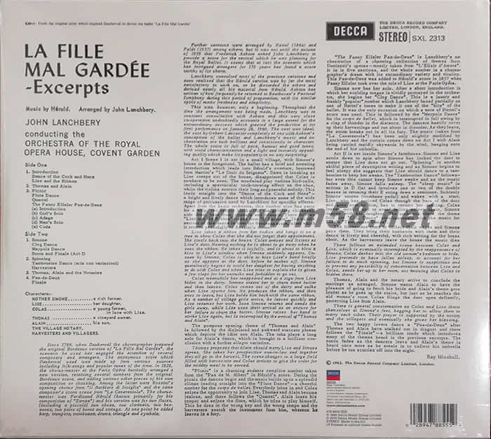 奶媽 園丁的女兒 Fille Mal Gardee 限量版 黑膠專輯背面圖片