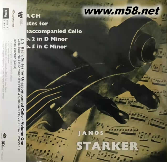 巴赫 大提琴組曲 第一集 BACH SUITES FOR UNACCOMPANIED CELLO 黑膠專輯正面圖片