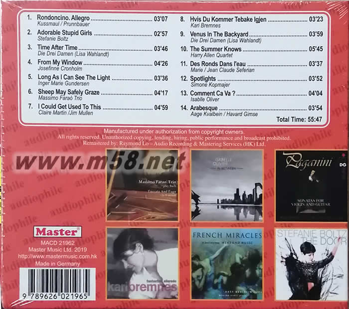 明達頂級發燒精選 MASTER SUPERIOR 2019 CD專輯背面圖片