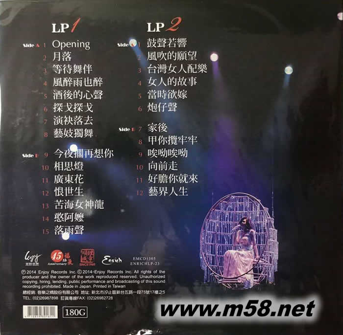 戲夢演唱會 黑膠專輯背面圖片