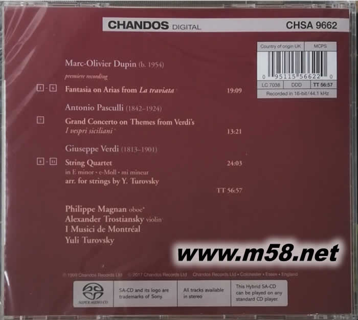 威爾第茶花女 VERDI & VARIATIONS SACD專輯背面圖片