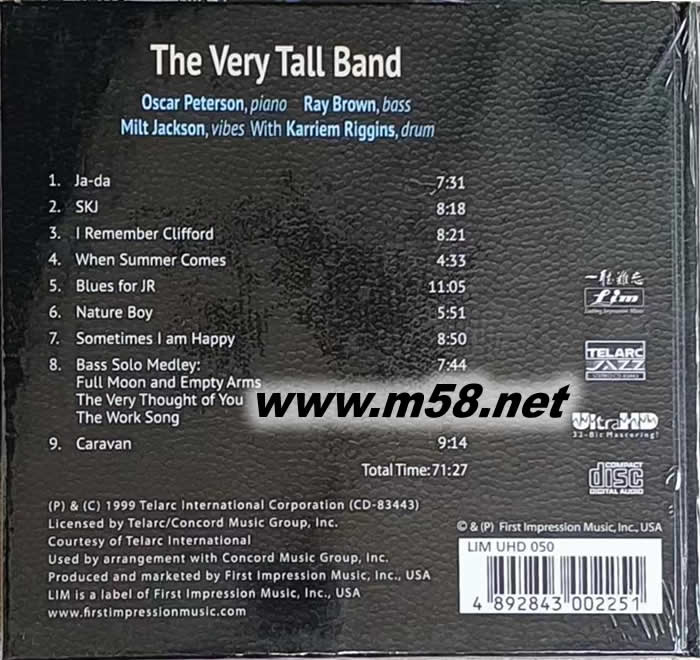 THE VERY TALL BAND 爵士最佳拍檔鋼琴、大提琴、小號三重春天 ULTRAHD專輯背面圖片