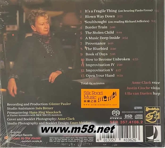 安妮 克拉克邊疆-迷失世界的天籟 Anne Clark Borderland - Found Music For A Lost World SACD專輯背面圖片